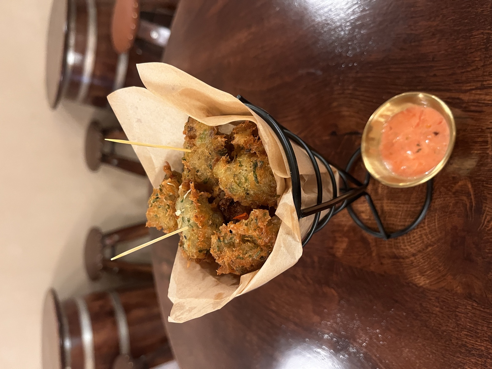 Bajan fish cakes served with dipping sauce